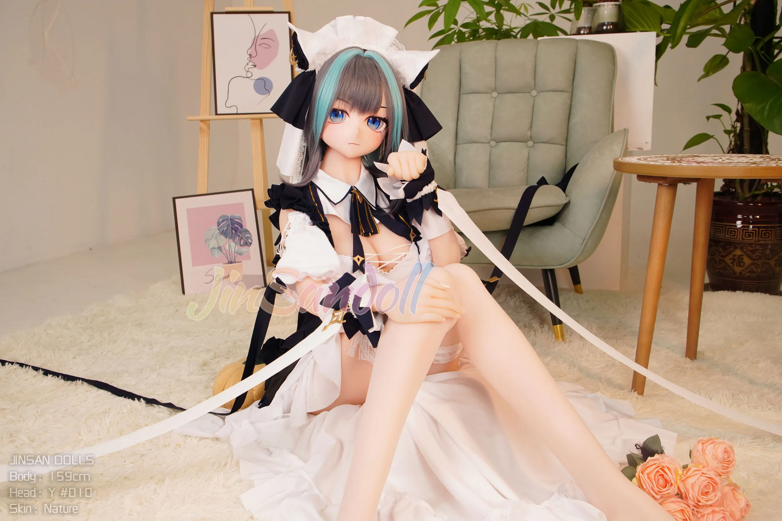 159cm (5ft3) Bonnet H Poupée réaliste style anime PVC et S-TPE Poupée sexuelle Tête #Y010